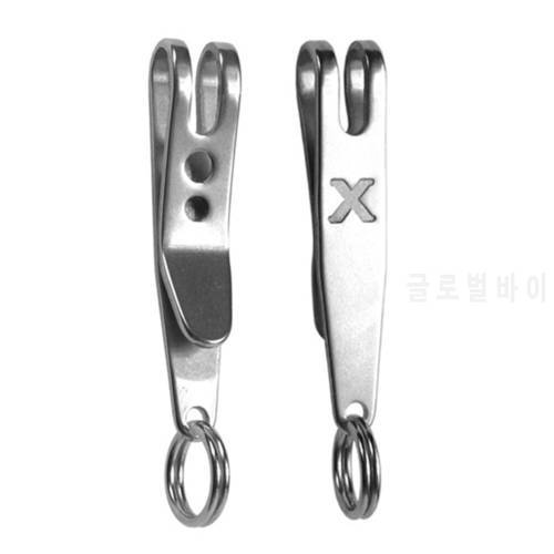 Portable Mini Silver Pocket Clips Pocket Bag Suspension Clip Stainless Steel Bag Waist Belt Hanging Clip with Key Chain