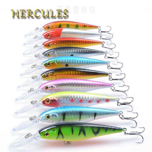 Hercules 10PCS Minnow Fishing Lure 11cm 10.5g Aritificial Wobblers Hard Plastic Baits Diving 2.5-4m Pesca Fish Wobbler Tackle