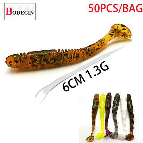 T Tail Grub Worm Vibrotail/Tioga/Rubber/Soft Lure Shad 50pc Silicone/Fake/Carp/Artificial Bait For Fishing Lures Swimbait Winter