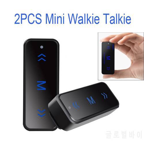 Mini Walkie Talkie 2-way FM Radio Transceiver + 2 Headphones USB Charge Portable Headphone Support Multiple Devices Meanwhile