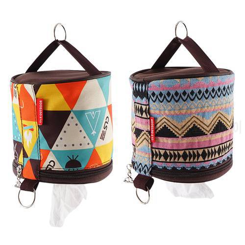 Paper Tissue Case Holder Portable Travel Storage Bag Outdoor Camping Box Holder Toilet Paper Case National Style Tissue