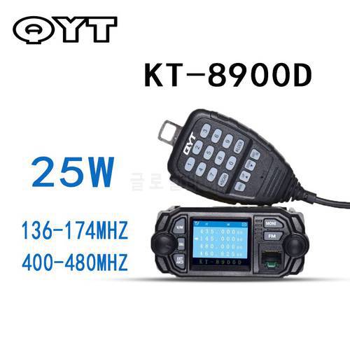 QYT KT-8900D VHF UHF Mobile Radio Dual Band Autoradio FM 25W Walkie Talkie 10KM Communication distance