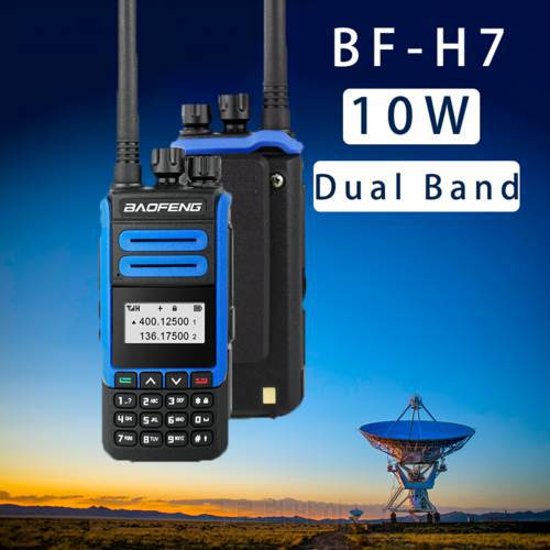 BaoFeng BF-H7 BFH7 10W Blue Walkie Talkie Portable CB Ham Two Way Radio Communicator Dual Band Transmitter 10 50 KM Professional