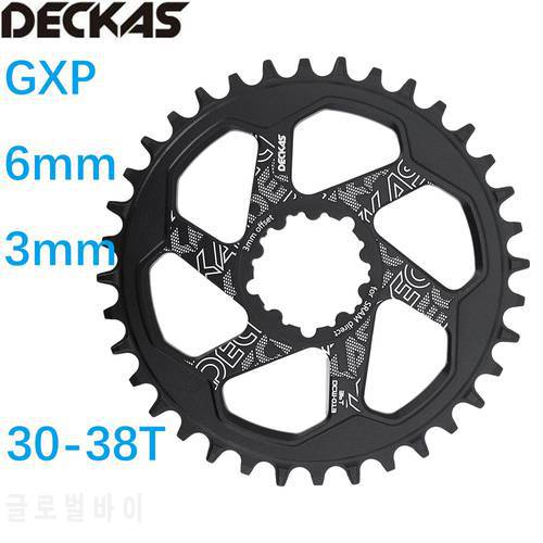 Deckas Round Chainring 6mm 3mm Offset Direct Mount for Sram GXP XX1 Eagle X01 X1 X0 X9 32T 34T 36 38 MTB Road Bike 6 mm