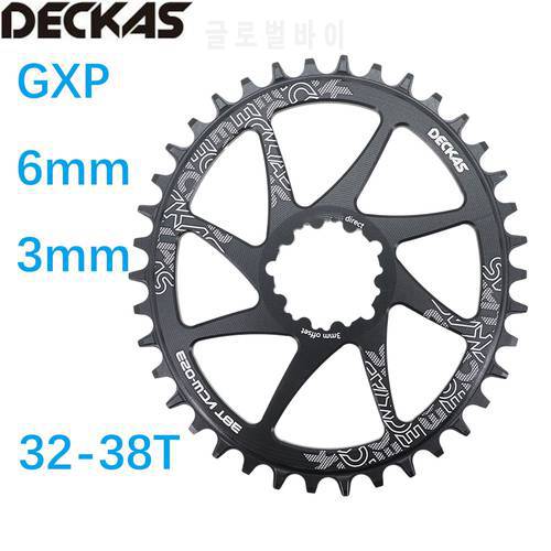 Deckas Oval Chainring GXP 3mm 6mm Offset Direct Mount for Sram GXP XX1 Eagle X01 X1 X0 X9 32T 34T 36 38 MTB Road Bike 6 mm