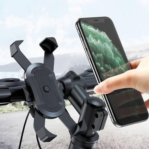 Universal Cycling Phone Holder Clamp Anti-Mobile GPS Bracket Bicycle Motorcycle Stand For iPhone Xiaomi Bicycle Accessories
