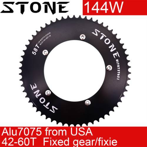 Stone 144BCD Fixed Gear fixie Round Chain ring Track Bike 47 48 49 50 51 52 53 54 55 56 57 58 59 60T T Chainwheel 144 bcd Tooth