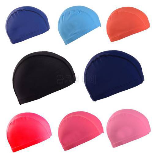 Elastic Nylon Swimming Caps For Male Female Soild Ear Protection Long Hair Swimming Pool Hat Free Size Ultrathin Bathing Caps