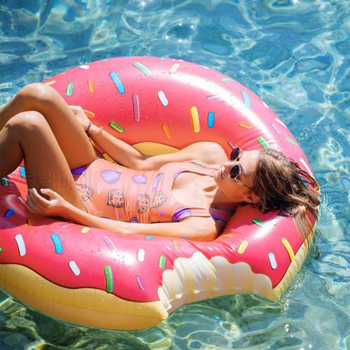 Summer Seat Ring Toy Buoy Mattress Inflatable Donut Swimming Ring Thickened PVC Summer Beach Float Toy Swimming Circle
