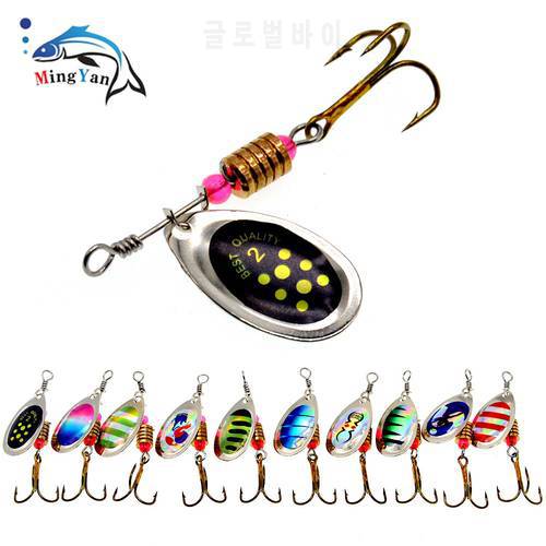 10 Colors Peche Spinner Fishing Lures Wobblers CrankBaits Jig Shone Metal Sequin Trout Spoon with Hooks for Carp Fishing Pesca