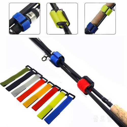 1pcs Reusable Fishing Rod Tie Holder Strap Fastener Ties Tools 12.5CM Nylon Button Strap Random Multi-purpose 어업