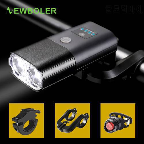 NEWBOLER Rechargeable Smart Bike Light Set Front and Back Lights Bicycle Accessories Cycling Headlight For Mountain Road Bike