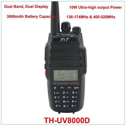 TYT TH-UV8000D Dual Band VHF136-174/UHF400-520MHz Two Way Radio 10W FM THUV8000D Transceiver Radio Handheld Walkie Talkie
