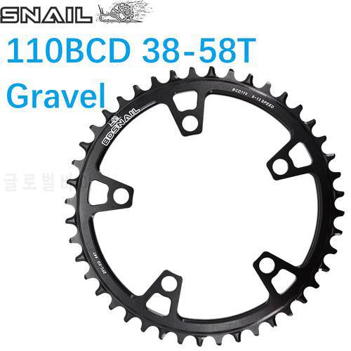 Snail Chainring Round 110 BCD for force red rival s350 s900 40 42 44T Tooth Road Bike for sram cx gravel q Meroca 50 52 54 56 58