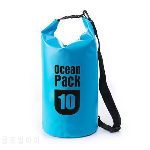 Dry bag 10L 15l 20L Outdoor Waterproof bag Ocean Pack Swimming Kayaking Rafting Beach bag Adjustable Strap 500D PVC