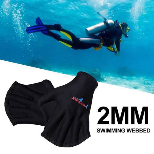 1 Pair 2MM Neoprene Diving Gloves Snorkeling Dive Swimming Paddles Palm Diving Hand Flippers Training Finger Webbed Glove