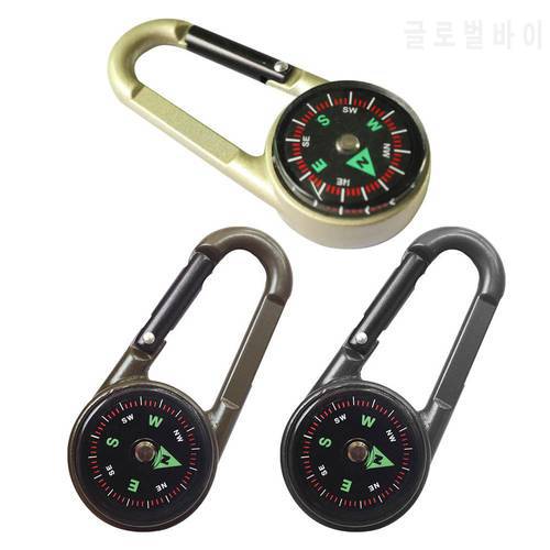 Multifunctional Climbing Portable Compass Keychain Metal Carabiner Hanging Double-sided Carabiner Outdoor Thermometer
