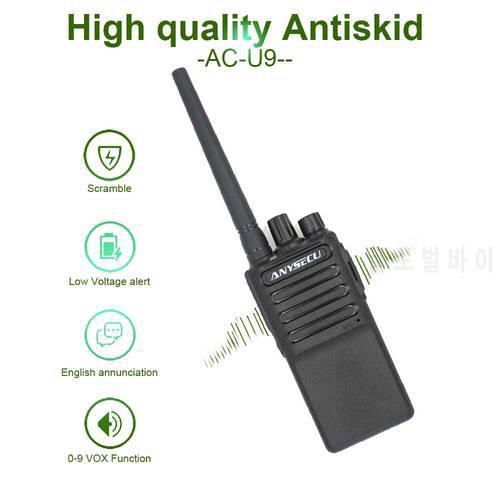 Anysecu Ultra Thin Portable AC-U9 Two Way Radio UHF400-470MHz 5W Ham Radio Walkie Talke