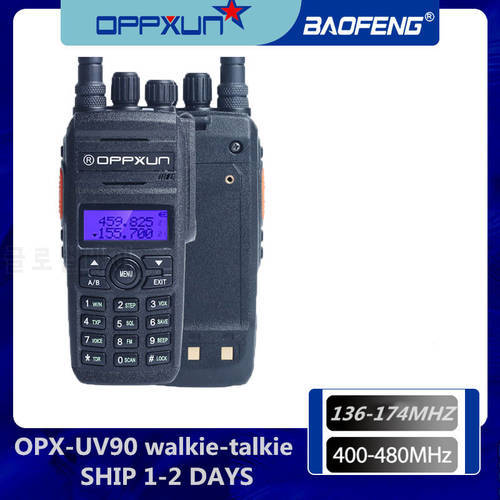 OPPXUN OPX-UV90 walkie-talkie waterproof IP67 portable ham station remote telex 10W 15KM two-way car Cb radio UHF