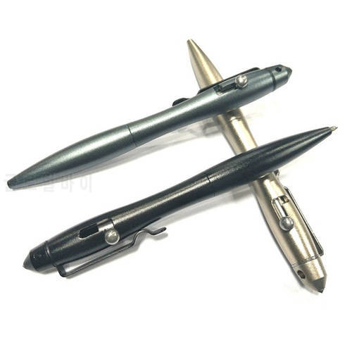 1PC Portable Aluminum Alloy Bolt Tactical Metal Pen Tungsten Steel Head EDC Self-defense Broken Window Multi-tool Writing Pen