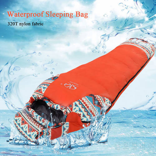1500g Outdoor Adult Ultralight Down Sleeping Bag Camping Mummy Autumn Winter Camping Waterproof For Backpacking Camping Travel