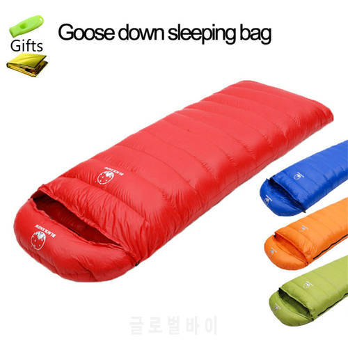 High-quality Larger Size Envelope Style White Goose Down Filled Soft Adult Sleeping Bag Suitable for Cold Weather Thermal Quilt