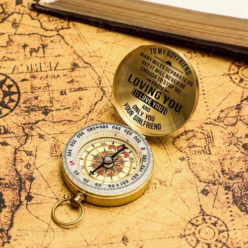 To My Boyfriend Customized Engrave Compass Navigation for Outdoor Activities Compass Navigation