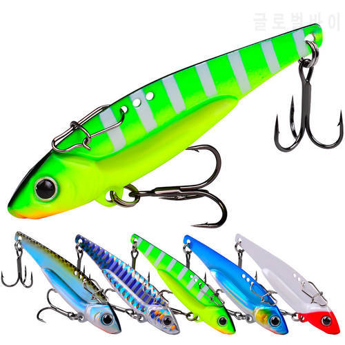 1PCS Vibration VIB Fishing Lure 7g-20g Metal Spinner Spoon Hard Artificial Bait With Treble Hook Cicada Bass Pesca Tackle