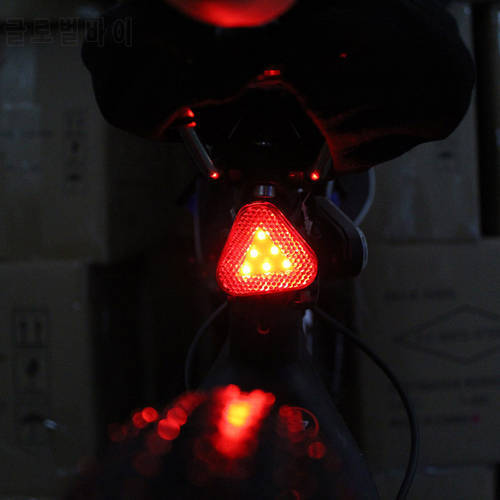 Waterproof 6 LED Bicycle Triangle Taillight Cycling Equipment 10LM 3 Modes Mountain Bike Safety Night Riding Lamp