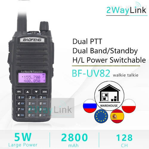 BaoFeng UV-82 Walkie Talkie 10KM Two-way Radio Stations VHF UHF 5W 8W Dual Band Portable CB UV82 Ham Radio UV-5R UV 82