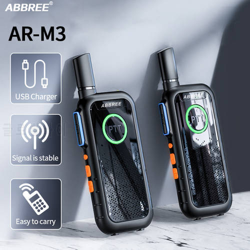 ABBREE Professional AR-M3 Mini Walkie Talkie 16 Channels UHF 400-470MHZ Support USB Charging For camping hotel restaurant