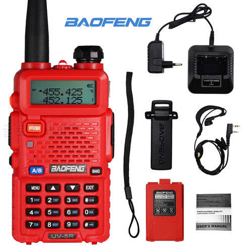 Red Radio Baofeng Dual Band UV5R Walkie Talkie Radio Dual Display 136-174/400-520 MHZ Two Way Radio with 10km Long Talk Range