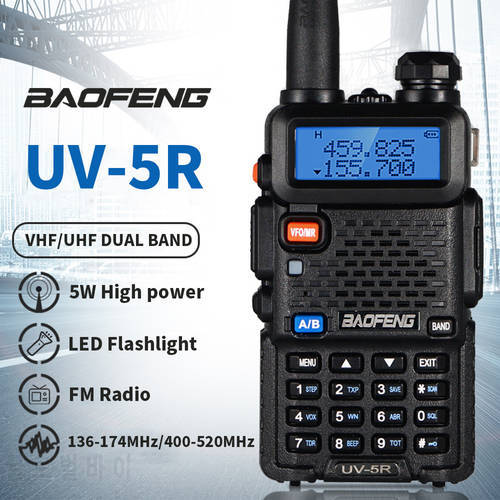 BaoFeng Walkie Talkie UV-5R Antenna Two Way Radio Baofeng Uv5r for 10 Km Contact Device 128CH VHF UHF 136-174Mhz & 400-520Mhz