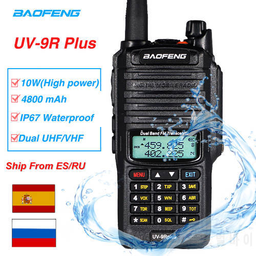 Baofeng UV-9R Plus Professional Waterproof IP67 Walkie Talkie UV 9R Plus Dual Band Portable Radios FM Transceiver Two Way Radio