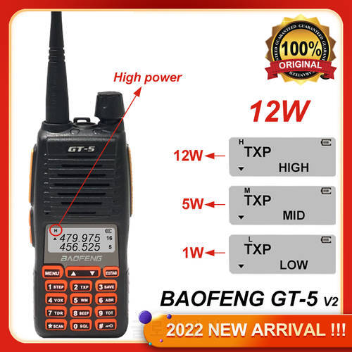 NEW Baofeng GT-5 30KM Max Walkie Talkie For Hunting hf Transceiver VHF UHF Ham Radio Long Distance Radio Station Upgrade Of UV82