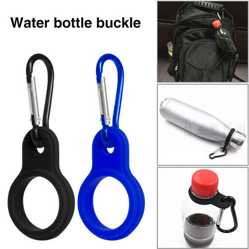 Outdoor Carabiner Aluminum Sports Kettle Buckle Water Bottle Holder Silicone Size compatibility Colors Hook Camping Hiking Tools