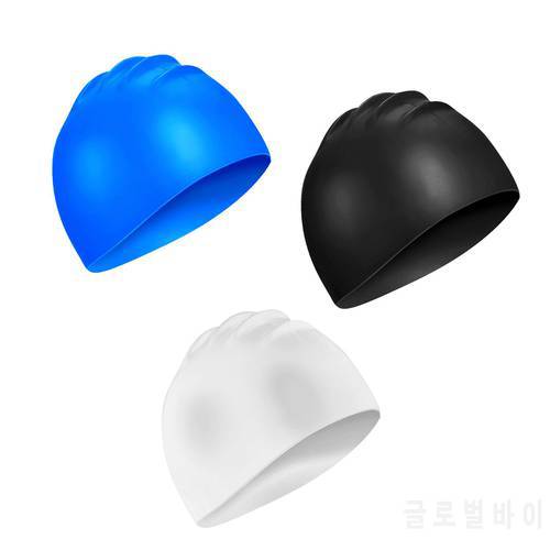 Swim Caps Silicone Flexible Non Slip Lining Comfortable for Single Color