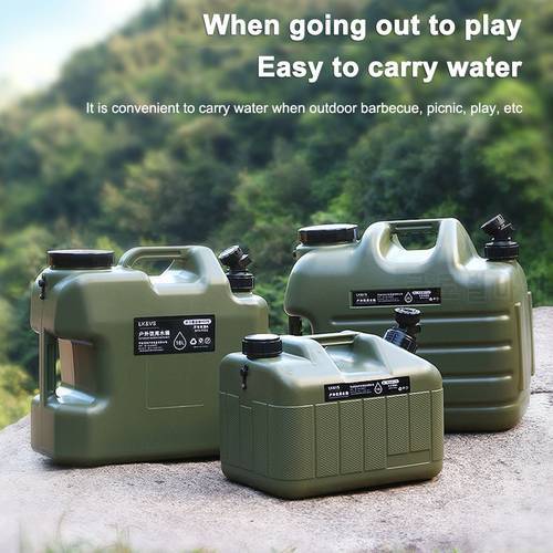 10L Large-Capacity Portable Household Water Carrier Tank with Faucet Outdoor Camping Hiking Water Storage Bucket Container