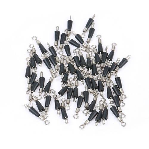50pcs/ Set Stainless Steel Barrel Swivel Solid Rings Fishing Pin Connector Interlock Snap Fishhook Lure Fishing Accessories