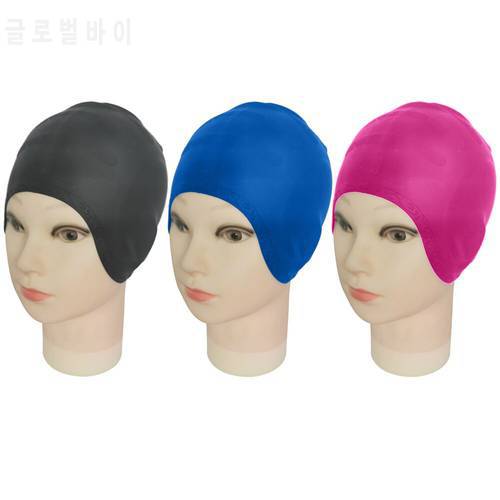 Women Men Swimming Caps Silicone Solid Color Waterproof Swim Hat Outdoor Stretch Swimming Cap Diving Equipment