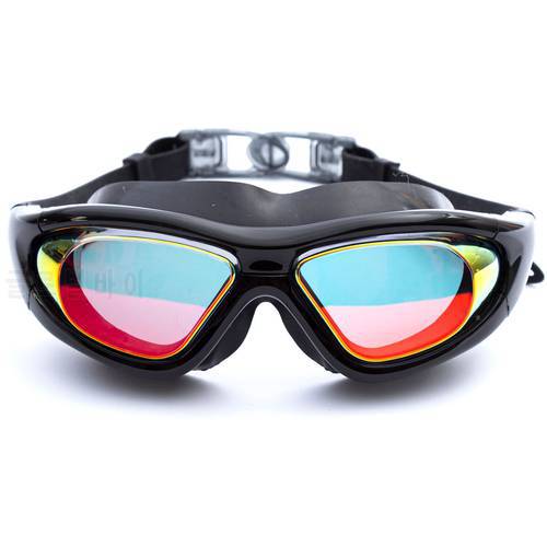 New Fog-proof Swimming Glasses with Large Frames Silicone Glazing Electroplated Anti-fog Goggles for Adults Wholesale Price
