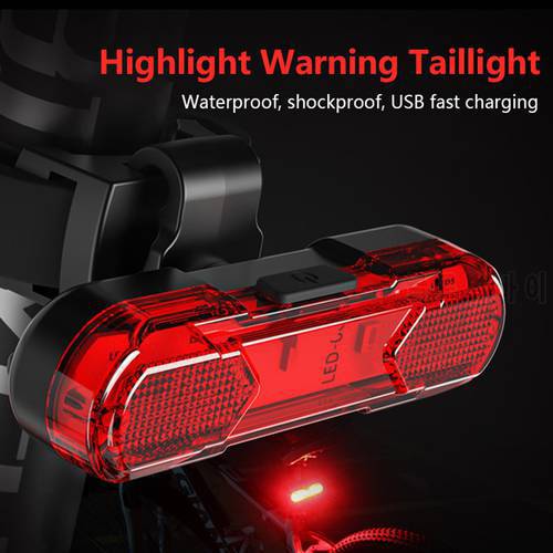 Bicycle LED Tail Light Safety USB Rechargeable Lamp Warning Laser Night Luz Rear Lights Lanterna Bicicleta Bicycle Accessories