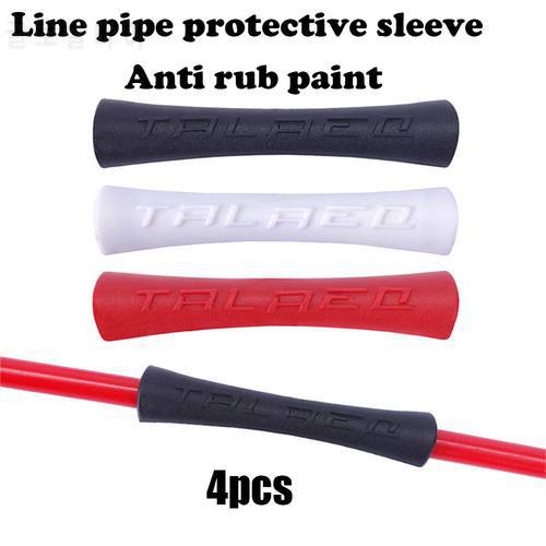 4PC Ultralight Bicycle Stem Line Pipe Sleeve Cable Frame TPR Rubber Protector For Shift Brake Wire Pipe Mountain Road Bike Parts