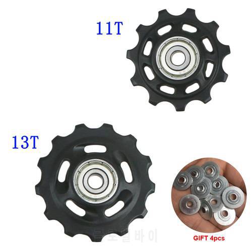 11T 13T Bearing MTB Bicycle Rear Guide Wheel Jockey Rear Derailleur Pulley Roller For 9/10/11Speed Sealed Steel Bearing