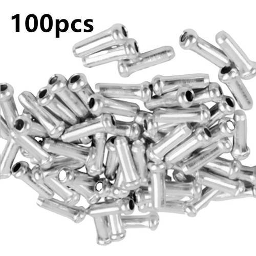100Pcs Silver Bicycle Mountain Bike Riding Parts Shifter Cycling Accessories Cord End Covers Brake Line Cap Cable Caps