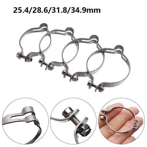 1Pc Silver Stainless Steel Brake Line Clamp Organize Bicycle Pipe Buckle Wire Fixed Ring Cable Clip Bike Parts Accessory