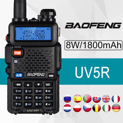 Original Baofeng Walkie Talkie Uv-5r Dualband Two Way Radio VHF/UHF 136-174MHz 400-520MHz FM Portable Transceiver with Earpiece