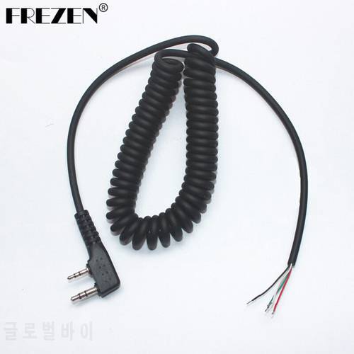 DIY 4wire microphone cable K plug 2pins for kenwood wouxun baofeng puxing linton tyt quansheng walkie talkie