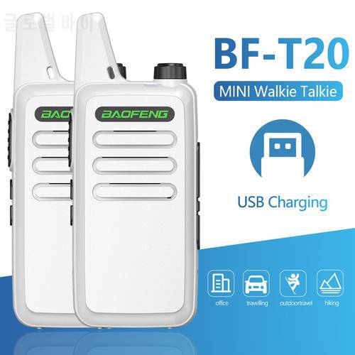 2 PCS Baofeng Professional BF-T20 Walkie Talkie 16 Channels UHF 400-470MHZ Support USB Charging For BF-C9 BF-888S Two Way Radio