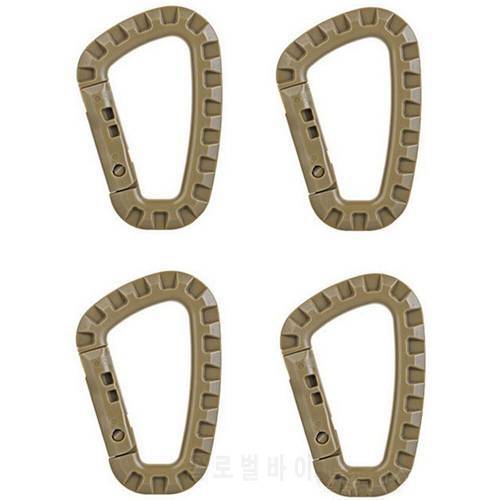 4PCS Tac Link Camping Equipment Outdoor EDC Muti Tool Hiking Gear D Buckle Carabiner Molle Belt Clasp Clip Keychain Snap Hook